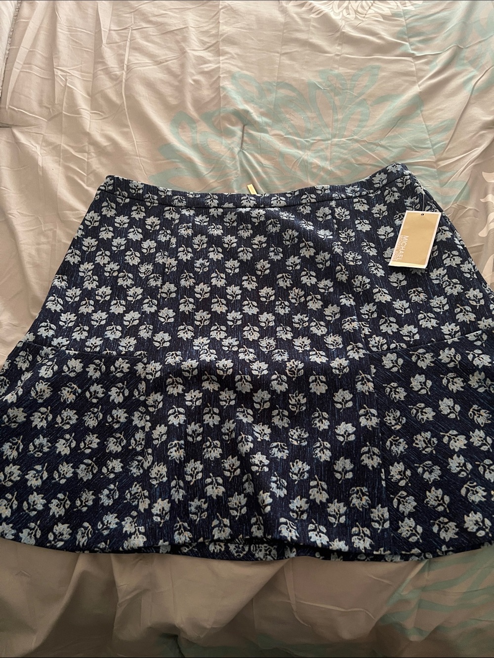 Floral Navy Blue Tiered Skirt